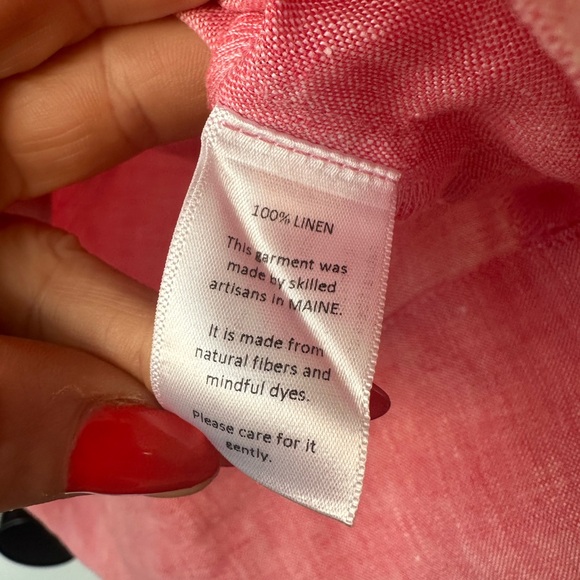 Studio 412 Women’s Linen V-Neck Short Sleeve Tunic Pink (Size XL) - Picture 5 of 7